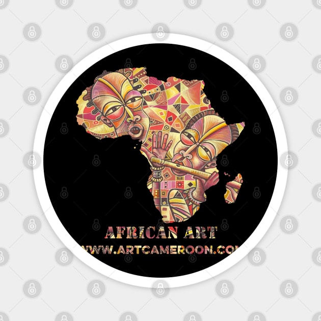 The Drummer and Flutist III Magnet by ArtCameroon